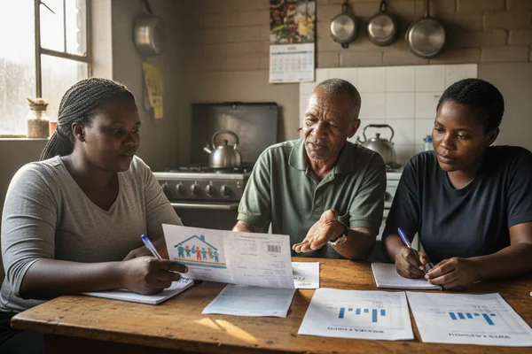 South African household reviewing municipal indigent support information about electricity and water relief in 2026